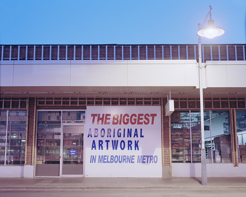 Image 02: Steven Rhall, THE BIGGEST ABORIGINAL ARTWORK IN MELBOURNE METRO, 2014. Image courtesy the artist.